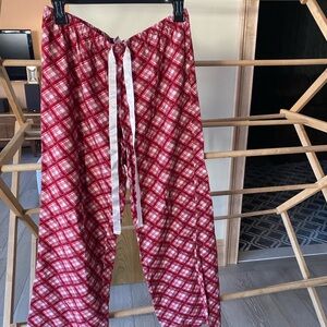 Red plaid flannel pajamas Ann Taylor Loft Size S
